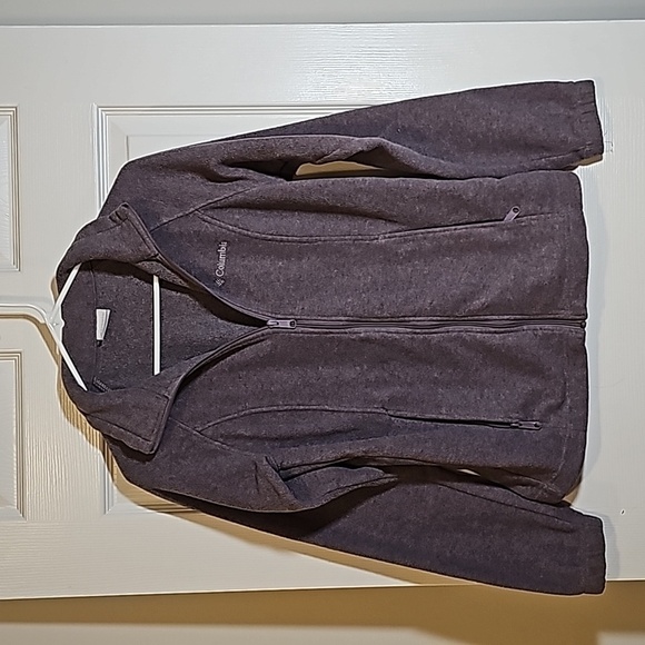 Women Columbia Fleece Zip Jacket Purple Size M Zip Pockets - Picture 1 of 6